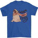 Warm Cozy Funny French Bulldog Dog Mens T-Shirt 100% Cotton Royal Blue