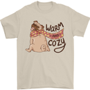 Warm Cozy Funny French Bulldog Dog Mens T-Shirt 100% Cotton Sand