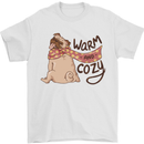 Warm Cozy Funny French Bulldog Dog Mens T-Shirt 100% Cotton White