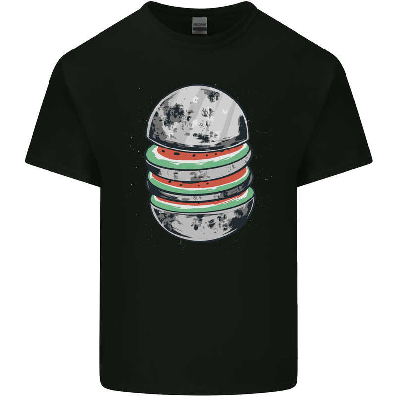 Watermelon Moon Space Planets Kids T-Shirt Childrens Black