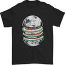 Watermelon Moon Space Planets Mens T-Shirt 100% Cotton Black