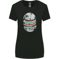 Watermelon Moon Space Planets Womens Wider Cut T-Shirt Black