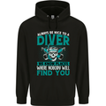 We Know Places Funny Diver Scuba Diving Mens 80% Cotton Hoodie Black