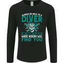 We Know Places Funny Diver Scuba Diving Mens Long Sleeve T-Shirt Black