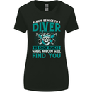 We Know Places Funny Diver Scuba Diving Womens Wider Cut T-Shirt Black