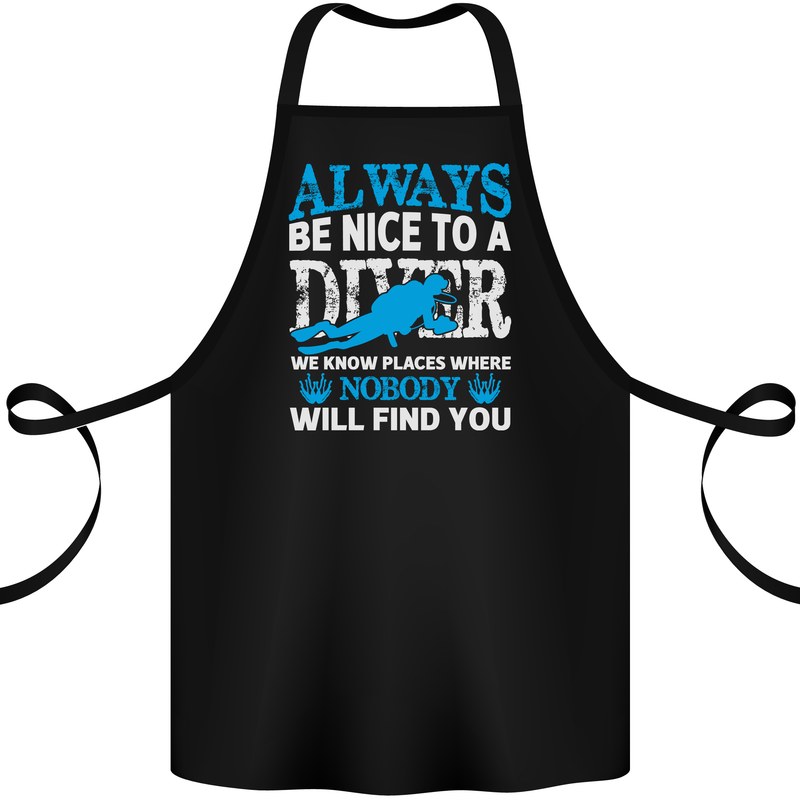 We Know Places Funny Scuba Diving Diver Cotton Apron 100% Organic Black