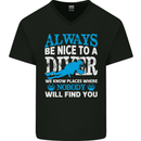 We Know Places Funny Scuba Diving Diver Mens V-Neck Cotton T-Shirt Black
