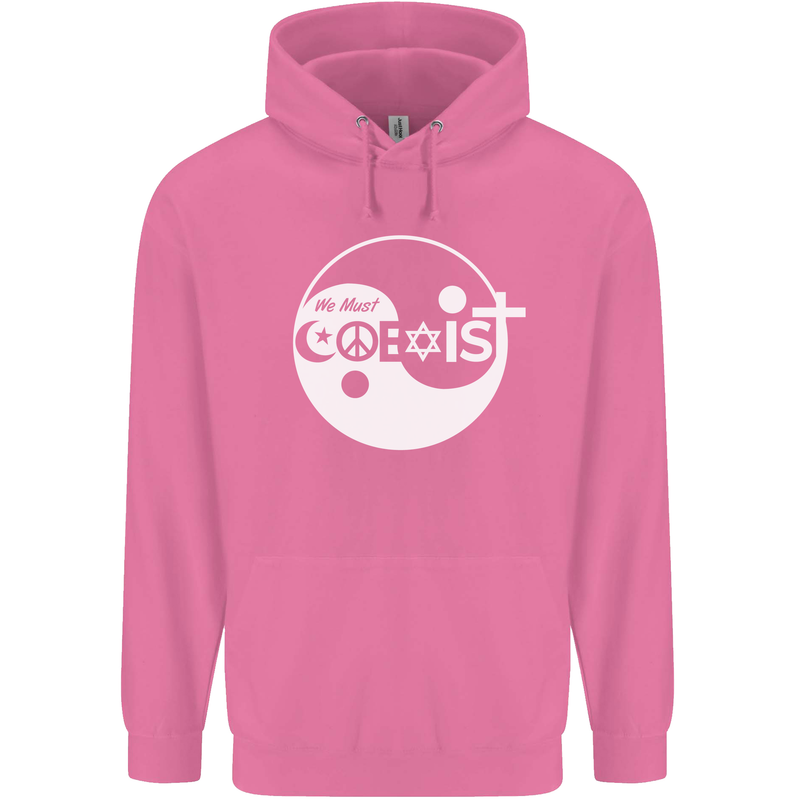 We Must Coexist World Peace Love Religion Hippy Mens 80% Cotton Hoodie Azelea
