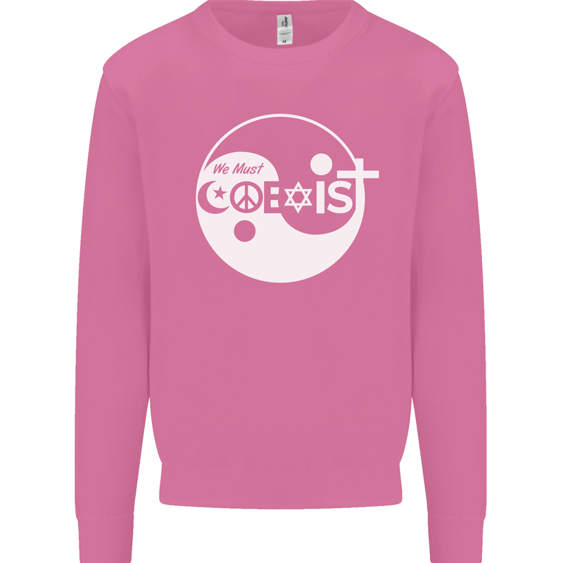 We Must Coexist World Peace Love Religion Hippy Mens Sweatshirt Jumper Azalea