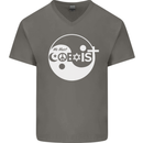 We Must Coexist World Peace Love Religion Hippy Mens V-Neck Cotton T-Shirt Charcoal