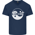 We Must Coexist World Peace Love Religion Hippy Mens V-Neck Cotton T-Shirt Navy Blue