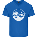 We Must Coexist World Peace Love Religion Hippy Mens V-Neck Cotton T-Shirt Royal Blue