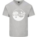 We Must Coexist World Peace Love Religion Hippy Mens V-Neck Cotton T-Shirt Sports Grey