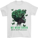 We Wear Green Mental Health Awareness Mens T-Shirt 100% Cotton White