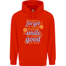 Wear Your Smile Feel Good Happy Joy Love Childrens Kids Hoodie Bright Red