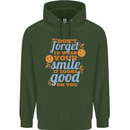 Wear Your Smile Feel Good Happy Joy Love Childrens Kids Hoodie Forest Green