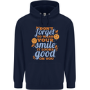 Wear Your Smile Feel Good Happy Joy Love Childrens Kids Hoodie Navy Blue