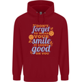 Wear Your Smile Feel Good Happy Joy Love Childrens Kids Hoodie Red