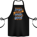 Wear Your Smile Feel Good Happy Joy Love Cotton Apron 100% Organic Black