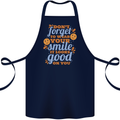 Wear Your Smile Feel Good Happy Joy Love Cotton Apron 100% Organic Navy Blue