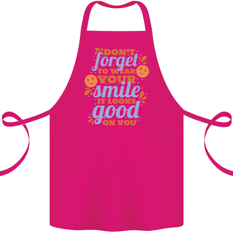 Wear Your Smile Feel Good Happy Joy Love Cotton Apron 100% Organic Pink