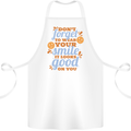 Wear Your Smile Feel Good Happy Joy Love Cotton Apron 100% Organic White
