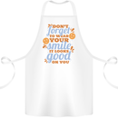 Wear Your Smile Feel Good Happy Joy Love Cotton Apron 100% Organic White