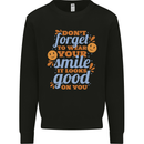 Wear Your Smile Feel Good Happy Joy Love Kids Sweatshirt Jumper Black