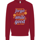 Wear Your Smile Feel Good Happy Joy Love Kids Sweatshirt Jumper Red