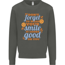 Wear Your Smile Feel Good Happy Joy Love Kids Sweatshirt Jumper Storm Grey