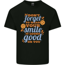 Wear Your Smile Feel Good Happy Joy Love Kids T-Shirt Childrens Black