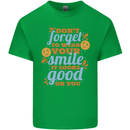 Wear Your Smile Feel Good Happy Joy Love Kids T-Shirt Childrens Irish Green