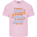 Wear Your Smile Feel Good Happy Joy Love Kids T-Shirt Childrens Light Pink