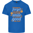 Wear Your Smile Feel Good Happy Joy Love Kids T-Shirt Childrens Royal Blue