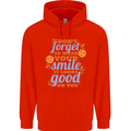 Wear Your Smile Feel Good Happy Joy Love Mens 80% Cotton Hoodie Bright Red