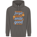 Wear Your Smile Feel Good Happy Joy Love Mens 80% Cotton Hoodie Charcoal