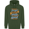 Wear Your Smile Feel Good Happy Joy Love Mens 80% Cotton Hoodie Forest Green