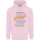Wear Your Smile Feel Good Happy Joy Love Mens 80% Cotton Hoodie Light Pink