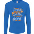 Wear Your Smile Feel Good Happy Joy Love Mens Long Sleeve T-Shirt Royal Blue
