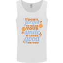 Wear Your Smile Feel Good Happy Joy Love Mens Vest Tank Top White