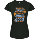 Wear Your Smile Feel Good Happy Joy Love Womens Petite Cut T-Shirt Black