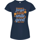 Wear Your Smile Feel Good Happy Joy Love Womens Petite Cut T-Shirt Navy Blue