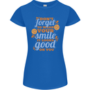 Wear Your Smile Feel Good Happy Joy Love Womens Petite Cut T-Shirt Royal Blue