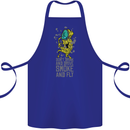 Weed Dont Drink & Drive Smoke and Fly Cotton Apron 100% Organic Royal Blue
