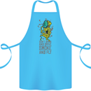 Weed Dont Drink & Drive Smoke and Fly Cotton Apron 100% Organic Turquoise