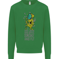 Weed Dont Drink & Drive Smoke and Fly Kids Sweatshirt Jumper Irish Green