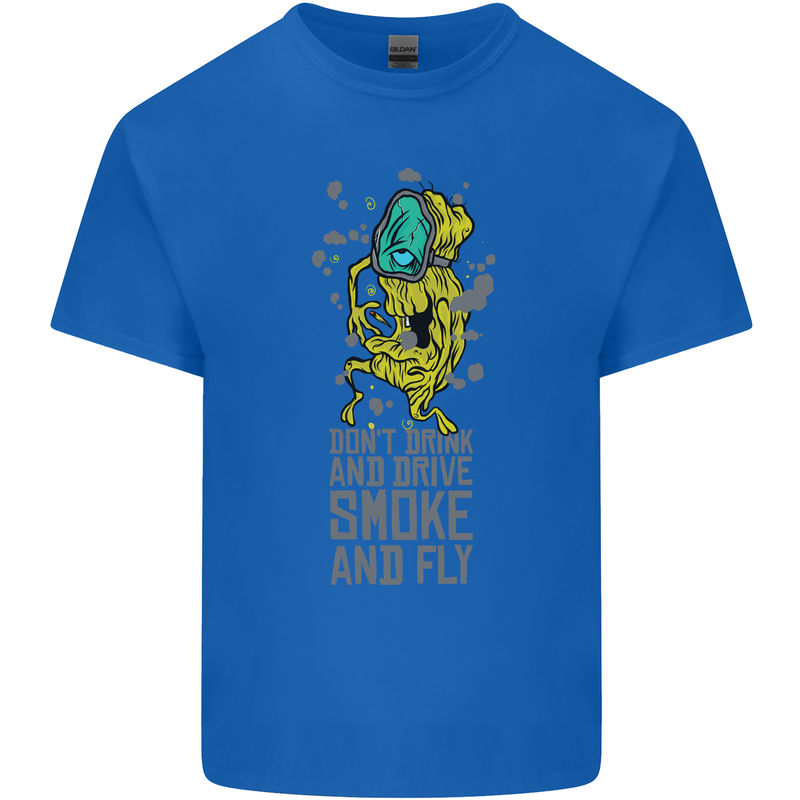 Weed Dont Drink & Drive Smoke and Fly Kids T-Shirt Childrens Royal Blue