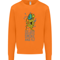 Weed Dont Drink & Drive Smoke and Fly Mens Sweatshirt Jumper Orange
