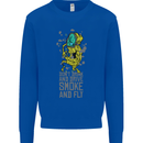 Weed Dont Drink & Drive Smoke and Fly Mens Sweatshirt Jumper Royal Blue