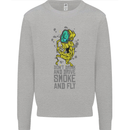 Weed Dont Drink & Drive Smoke and Fly Mens Sweatshirt Jumper Sports Grey